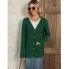 imageZeagoo Womens V Neck Button Long Cardigan Sweater Casual 2024 Fall Knit Sweater Blazer with PocketsDeep Green