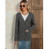 imageZeagoo Womens V Neck Button Long Cardigan Sweater Casual 2024 Fall Knit Sweater Blazer with PocketsGrey