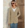 imageZeagoo Womens V Neck Button Long Cardigan Sweater Casual 2024 Fall Knit Sweater Blazer with PocketsKhaki