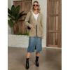 imageZeagoo Womens V Neck Button Long Cardigan Sweater Casual 2024 Fall Knit Sweater Blazer with PocketsKhaki