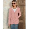 imageZeagoo Womens V Neck Button Long Cardigan Sweater Casual 2024 Fall Knit Sweater Blazer with PocketsPink