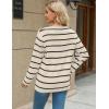 imageZeagoo Womens V Neck Button Long Cardigan Sweater Casual 2024 Fall Knit Sweater Blazer with PocketsStripe Apricot