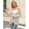 imageZeagoo Womens V Neck Button Long Cardigan Sweater Casual 2024 Fall Knit Sweater Blazer with PocketsStripe Apricot