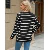 imageZeagoo Womens V Neck Button Long Cardigan Sweater Casual 2024 Fall Knit Sweater Blazer with PocketsStripe Black