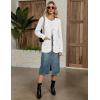 imageZeagoo Womens V Neck Button Long Cardigan Sweater Casual 2024 Fall Knit Sweater Blazer with PocketsWhite