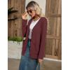 imageZeagoo Womens V Neck Button Long Cardigan Sweater Casual 2024 Fall Knit Sweater Blazer with PocketsWine Red