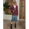 imageZeagoo Womens V Neck Button Long Cardigan Sweater Casual 2024 Fall Knit Sweater Blazer with PocketsWine Red