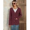 imageZeagoo Womens V Neck Button Long Cardigan Sweater Casual 2024 Fall Knit Sweater Blazer with PocketsWine Red