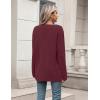 imageZeagoo Womens V Neck Button Long Cardigan Sweater Casual 2024 Fall Knit Sweater Blazer with PocketsWine Red