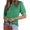 imageZeagoo Women Short Sleeve Sweater Summer Crew Neck Dressy Casual Soft Knit Pullover Tops TrendyGreen
