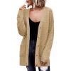 imageZeagoo Womens 2025 Long Sleeve Chunky Cable Knit Fall Cardigans Sweaters Button Down Open Front Outerwear with PocketsBeige