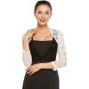 imageZeagoo Womens 34 Sleeve Bolero Shrugs for Dresses Crochet Lace Open Front Cropped CardiganWhite