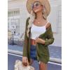 imageZeagoo Women 2025 Lightweight Crochet Cardigan Long Sleeve Open Front Knit Sweater Summer Kimono Cover Up with PocketsArmy Green