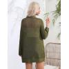 imageZeagoo Women 2025 Lightweight Crochet Cardigan Long Sleeve Open Front Knit Sweater Summer Kimono Cover Up with PocketsArmy Green