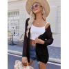 imageZeagoo Women 2025 Lightweight Crochet Cardigan Long Sleeve Open Front Knit Sweater Summer Kimono Cover Up with PocketsBlack