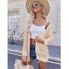 imageZeagoo Women 2025 Lightweight Crochet Cardigan Long Sleeve Open Front Knit Sweater Summer Kimono Cover Up with PocketsKhaki