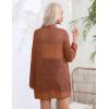imageZeagoo Women 2025 Lightweight Crochet Cardigan Long Sleeve Open Front Knit Sweater Summer Kimono Cover Up with PocketsLight Brown