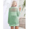 imageZeagoo Women 2025 Lightweight Crochet Cardigan Long Sleeve Open Front Knit Sweater Summer Kimono Cover Up with PocketsLight Green
