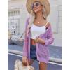 imageZeagoo Women 2025 Lightweight Crochet Cardigan Long Sleeve Open Front Knit Sweater Summer Kimono Cover Up with PocketsPurple