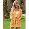 imageZeagoo Women 2025 Lightweight Crochet Cardigan Long Sleeve Open Front Knit Sweater Summer Kimono Cover Up with PocketsYellow