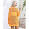imageZeagoo Women 2025 Lightweight Crochet Cardigan Long Sleeve Open Front Knit Sweater Summer Kimono Cover Up with PocketsYellow