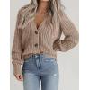 imageZeagoo Womens 2025 Fall Chunky Knit Cardigans Open Front Long Sleeve V Neck Button Loose Cardigan SweatersBkhaki