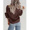imageZeagoo Womens 2025 Fall Chunky Knit Cardigans Open Front Long Sleeve V Neck Button Loose Cardigan SweatersBrown