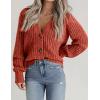 imageZeagoo Womens 2025 Fall Chunky Knit Cardigans Open Front Long Sleeve V Neck Button Loose Cardigan SweatersCaramel