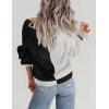 imageZeagoo Womens 2025 Fall Chunky Knit Cardigans Open Front Long Sleeve V Neck Button Loose Cardigan SweatersColorblockblack