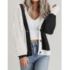 imageZeagoo Womens 2025 Fall Chunky Knit Cardigans Open Front Long Sleeve V Neck Button Loose Cardigan SweatersColorblockblack