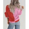 imageZeagoo Womens 2025 Fall Chunky Knit Cardigans Open Front Long Sleeve V Neck Button Loose Cardigan SweatersColorblockorange