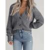 imageZeagoo Womens 2025 Fall Chunky Knit Cardigans Open Front Long Sleeve V Neck Button Loose Cardigan SweatersGrey