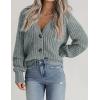 imageZeagoo Womens 2025 Fall Chunky Knit Cardigans Open Front Long Sleeve V Neck Button Loose Cardigan SweatersLight Green