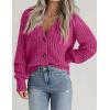 imageZeagoo Womens 2025 Fall Chunky Knit Cardigans Open Front Long Sleeve V Neck Button Loose Cardigan SweatersRose