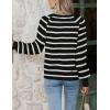 imageZeagoo Womens 2025 Fall Chunky Knit Cardigans Open Front Long Sleeve V Neck Button Loose Cardigan SweatersStripes Black