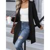 imageZeagoo Womens 2025 Fall Open Front Cardigan Long Batwing Sleeve Chunky Knit Sweater Loose Outerwear Coats with PocketsBlack