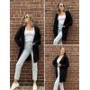 imageZeagoo Womens 2025 Fall Open Front Cardigan Long Batwing Sleeve Chunky Knit Sweater Loose Outerwear Coats with PocketsBlack