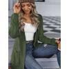 imageZeagoo Womens 2025 Fall Open Front Cardigan Long Batwing Sleeve Chunky Knit Sweater Loose Outerwear Coats with PocketsGreen