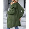 imageZeagoo Womens 2025 Fall Open Front Cardigan Long Batwing Sleeve Chunky Knit Sweater Loose Outerwear Coats with PocketsGreen