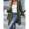 imageZeagoo Womens 2025 Fall Open Front Cardigan Long Batwing Sleeve Chunky Knit Sweater Loose Outerwear Coats with PocketsGreen