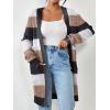 imageZeagoo Womens 2025 Fall Open Front Cardigan Long Batwing Sleeve Chunky Knit Sweater Loose Outerwear Coats with PocketsMulticolor 689
