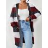 imageZeagoo Womens 2025 Fall Open Front Cardigan Long Batwing Sleeve Chunky Knit Sweater Loose Outerwear Coats with PocketsMulticolor 690