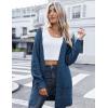 imageZeagoo Womens 2025 Fall Open Front Cardigan Long Batwing Sleeve Chunky Knit Sweater Loose Outerwear Coats with PocketsNavy Blue