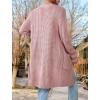 imageZeagoo Womens 2025 Fall Open Front Cardigan Long Batwing Sleeve Chunky Knit Sweater Loose Outerwear Coats with PocketsPink