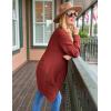 imageZeagoo Womens 2025 Fall Open Front Cardigan Long Batwing Sleeve Chunky Knit Sweater Loose Outerwear Coats with PocketsRust
