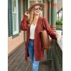 imageZeagoo Womens 2025 Fall Open Front Cardigan Long Batwing Sleeve Chunky Knit Sweater Loose Outerwear Coats with PocketsRust