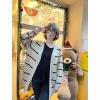 imageZeagoo Womens 2025 Fall Open Front Cardigan Long Batwing Sleeve Chunky Knit Sweater Loose Outerwear Coats with PocketsStripes Apricot