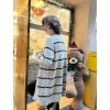 imageZeagoo Womens 2025 Fall Open Front Cardigan Long Batwing Sleeve Chunky Knit Sweater Loose Outerwear Coats with PocketsStripes Apricot