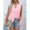 imageZeagoo Womens 2025 Sleeveless Draped Summer Cardigan Lightweight Ruffles Hem VestZlight Pink
