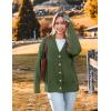 imageZeagoo Womens Cardigan 2024 Fall Winter Open Front Oversized Button V Neck Loose Soft Knit SweaterArmy Green